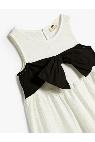 Koton Elbise Fiyonk Detaylı Yuvarlak Yaka Kolsuz