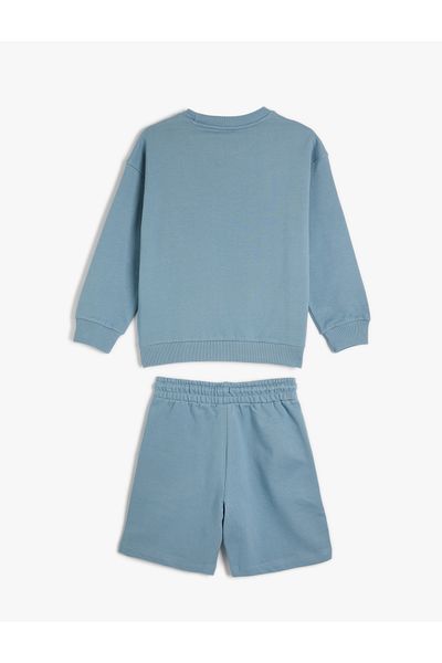 Koton Cotton 2-piece Shorts and Sweatshirt with Print Detail