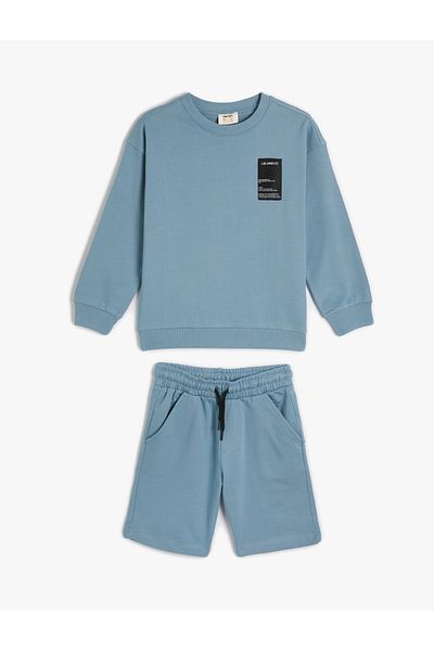 Koton Cotton 2-piece Shorts and Sweatshirt with Print Detail