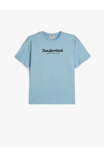 Koton Oversize tričko Amsterdam s krátkým rukávem a výstřihem z bavlny