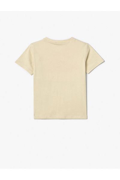 Koton T-Shirt Summer Themed Short Sleeve Crew Neck Cotton