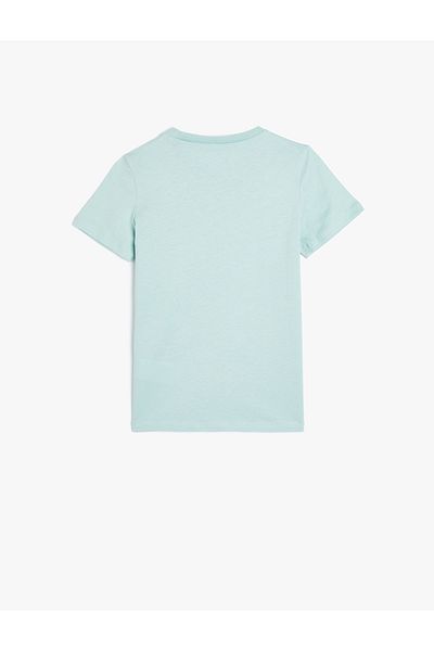 Koton Tricou cu mânecă scurtă din bumbac - Decolteu, imprimat cu slogan