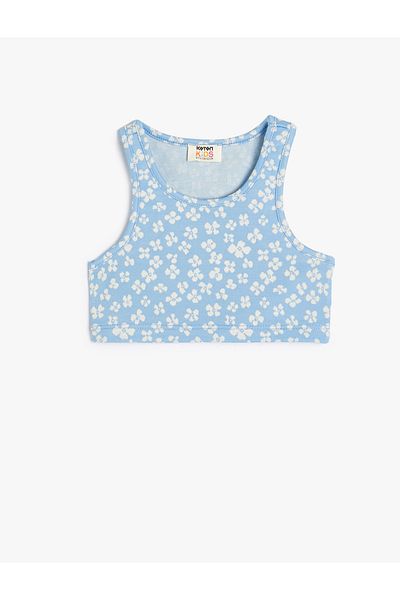 Koton Crop-Unterhemd mit Blumenmuster und dicken Trägern