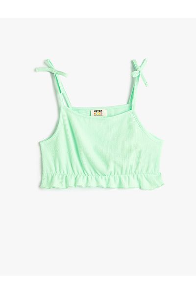 Koton Hängendes kurzes Tanktop – Schleifendetail und Rüschen