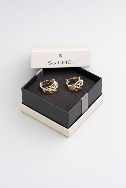 So CHIC... Hera 18 Ayar Sarı Altın Kaplama Gümüş Küpe