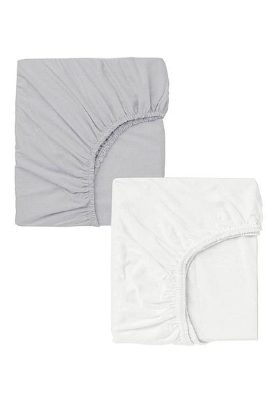 COTENCONCEPT 2 ملاءة سرير أطفال قطنية ومطاطة مقاس 60 × 120 × 15 سم