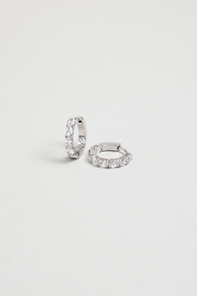 So CHIC... Dönüşüm 18 Ayar Beyaz Altın Kaplama Gümüş Halka Küpe