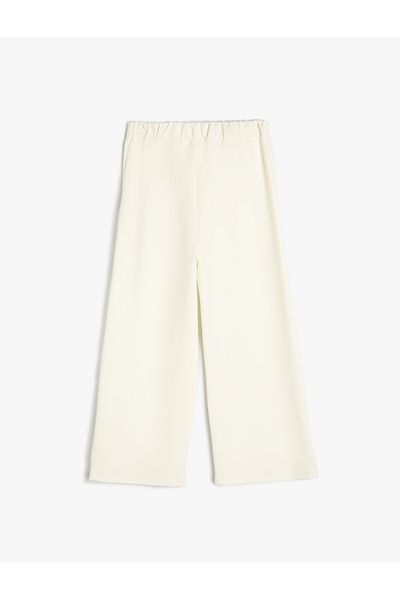Koton Pearl Detailed Flower Patterned Elastic Waist Pants
