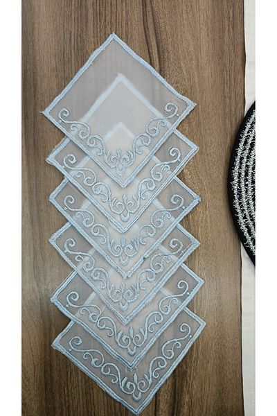 CAMİNHO DA LUA Sara Model 6 Bucuri Servetel Cocktail Cafea Servetel Prezentare Coaster Decorativ De Lux Prezentare Mare