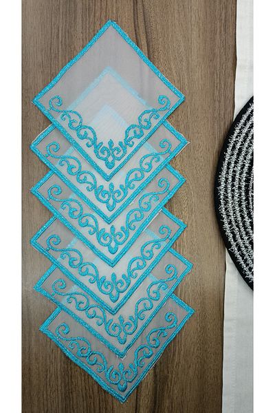 CAMİNHO DA LUA Sara Model 6 Bucuri Servetel Cocktail Cafea Servetel Prezentare Coaster Decorativ De Lux Prezentare Mare