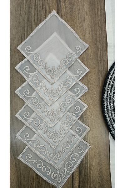 CAMİNHO DA LUA Sara Model 6 Bucuri Servetel Cocktail Cafea Servetel Prezentare Coaster Decorativ De Lux Prezentare Mare