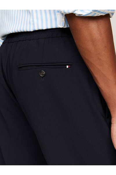 Tommy Hilfiger Men's Woven Fabric Regular Waist Solid Model Navy Blue Trousers Mw0Mw35736-Dw5