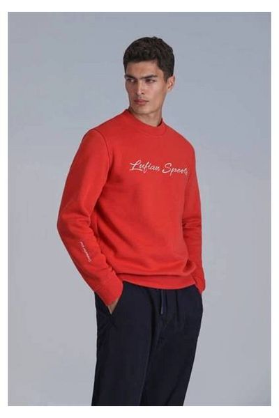 Lufian Men's Red Sweatshirt - 112030137   Loved
