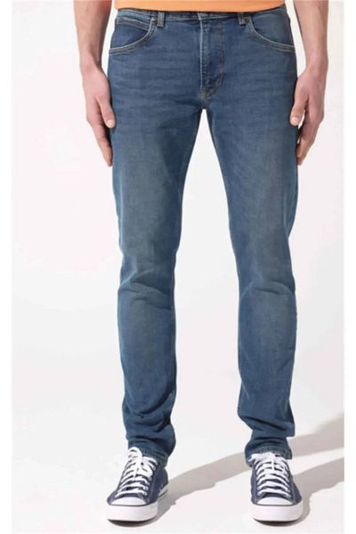 Lee Blaue Slim-Fit-Jeans für Herren von Luke – dehnbare Baumwolljeans mit normaler Taille und schmalem Bein