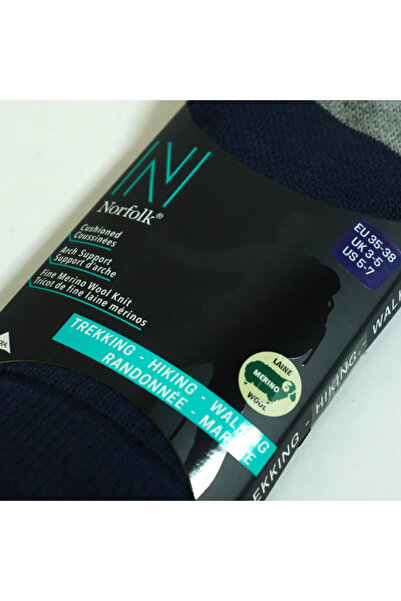NORFOLK Чорапи за туризъм от мериносова вълна VOYAGER Ultimate, напълно омекотени, тъмносини