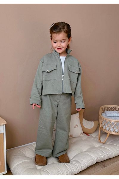 le petit sole Girl's Star Epaulettes Oversize Bottom-Top Set