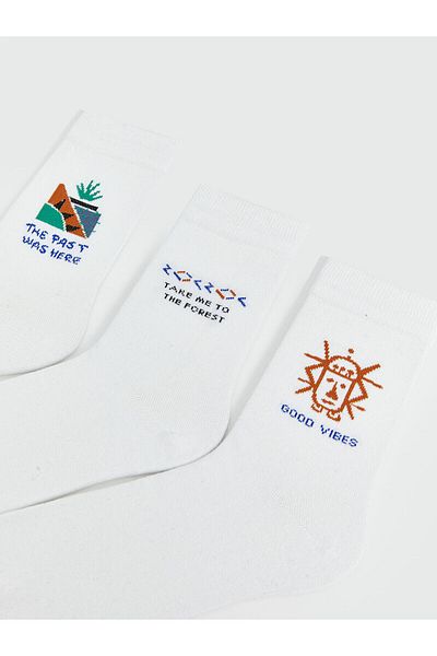 LC Waikiki Ανδρικές κάλτσες με στάμπα LCWK 3 τεμαχίων