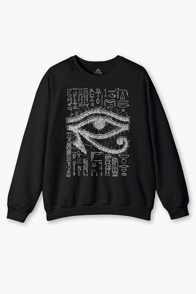 so cool Unisex Black Sweatshirt - Crew Neck, Ra's Eye Printed