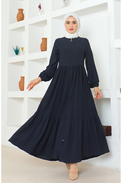 dilberfashion Bürümcük Kumaş Eteği Büzgülü Mevlana Ferace