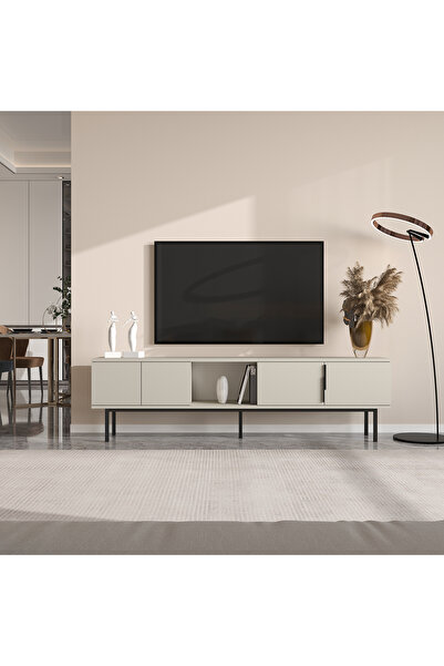 MERT SERT MOBİLYA Ramsey 180cm Tv Sehpası, Tv Ünitesi, Metal Ayaklı