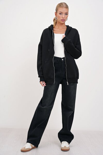 HAKKE Ζακέτα με κουκούλα φλις τσέπης