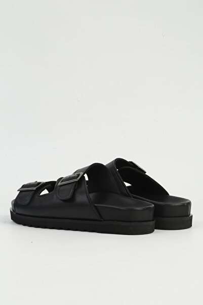 Pierre Cardin Women's Black Leather Slippers Pck-5041