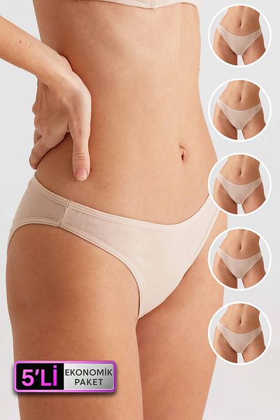 Pierre Cardin Pachet economic de 5 - Skin 2957 No Show Classic Chiloți de bază din bumbac pentru femei