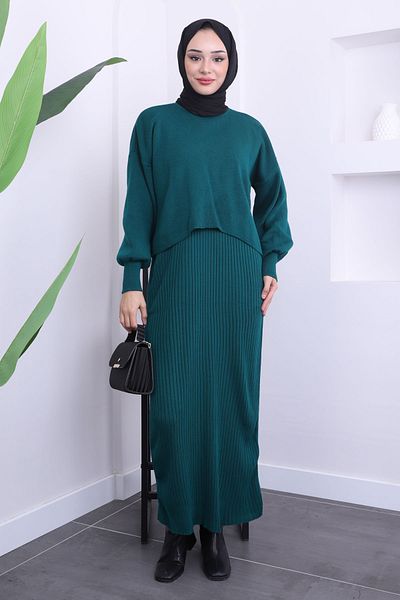 İmajButik Σακάκι δύο κομματιών με κολλητό φουλάρι σε ζωντανό πράσινο χρώμα