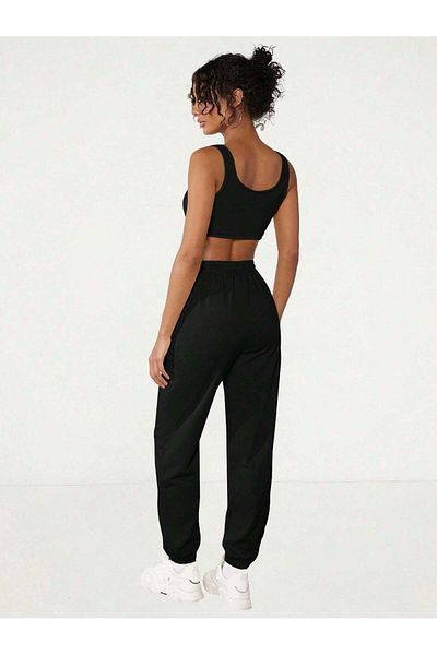 LUMİZA Pantaloni de sport negri Joggor largi de damă Er0085