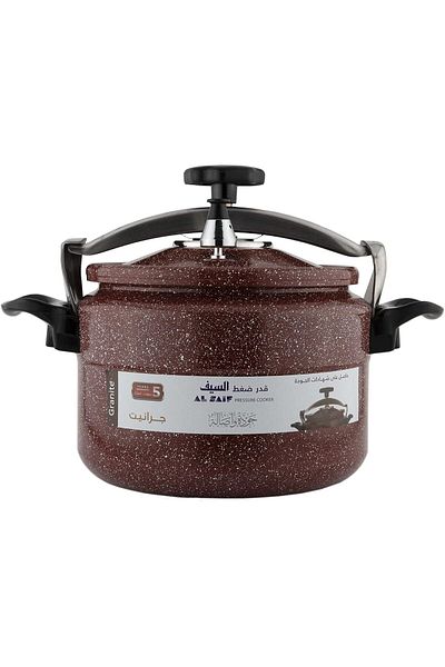 ALSAIF Aluminium Granite Pressure Cooker Red 5 Liter