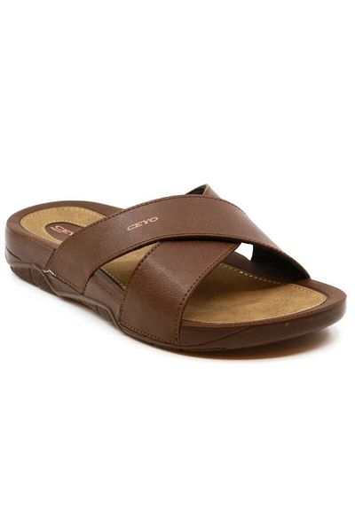 Ceyo 9877 Brown Men's Anatomical Sole Slippers