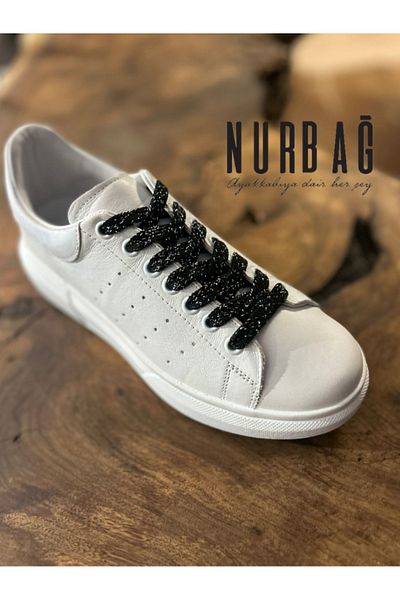 NURBAĞ DOKUMA Sports Shoes Black Silver Glitter Laces 1 Pair 120 Cm SD4505