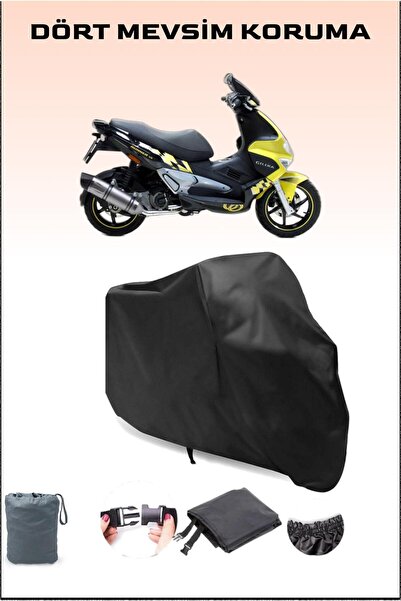 Breen Black Gilera Runner Vxr 200 Compatible Motorcycle Tarpaulin, Motor Cover