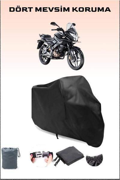 Breen Black Bajaj Pulsar as 150 Compatible Motorcycle Tarpaulin, Engine Cover