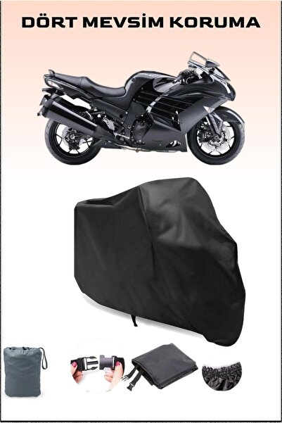 Breen أسود Kawasaki Zzr 1400 Abs متوافق مع القماش المشمع للدراجات النارية، غط...