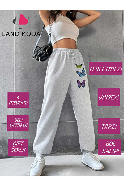 ronay giyim Γυναικείο μαύρο ψηλόμεσο Jogger Plus Size Φούτερ