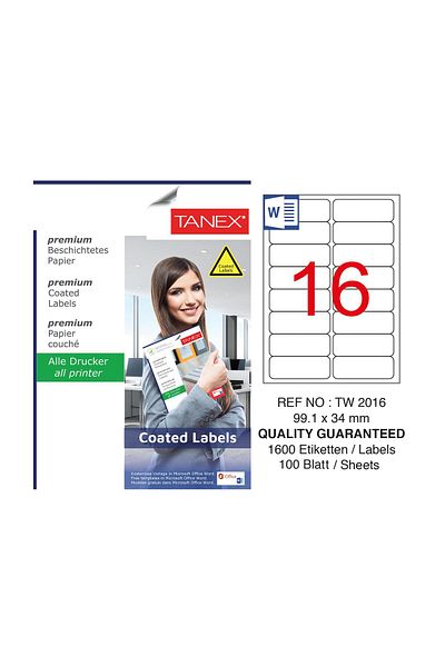 Tanex Tw-2016 99,1x34 mm Επικαλυμμένο αυτοκόλλητο λέιζερ