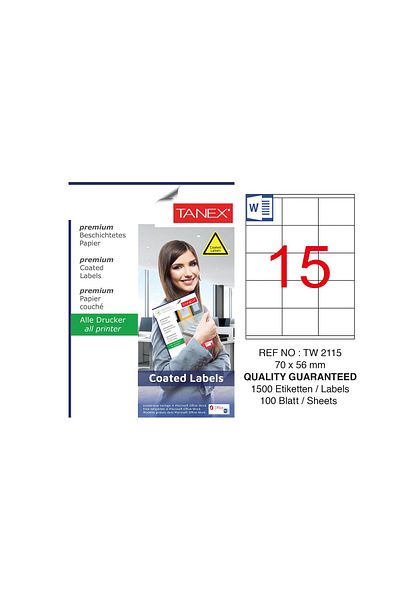 Tanex Tw-2115 70x56mm Επικαλυμμένο αυτοκόλλητο λέιζερ 100 Συσκευασία