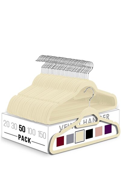 ALMUFARREJ Non-Slip Velvet Hangers 50 Pack, Durable, Ultra Thin Space Saving ...