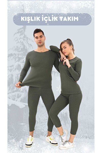 SAUNA SUIT Unisex Kışlık Sıcak Tutan Termal Içlik Alt Üst Takım , Pamuklu HAK...
