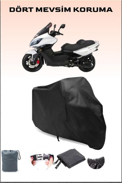 Breen قماش دراجة نارية أسود متوافق مع Kymco Xciting 500i R، غطاء المحرك