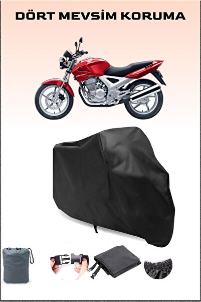 Breen أسود هوندا Cbx 250 تويستر متوافق مع القماش المشمع للدراجات النارية، غطاء المحرك