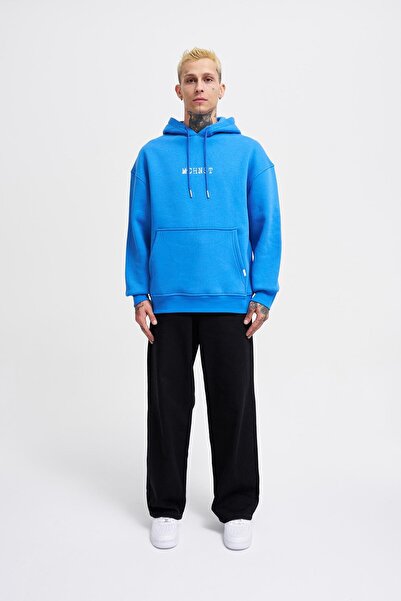 Machinist Erkek Good And Evil Baskılı Oversize Saks Sweatshirt
