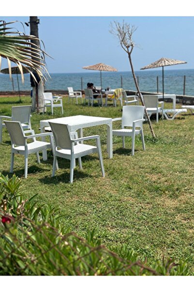 SAZLIK Zeugma Rattan Koltuk 2 Adet Beyaz