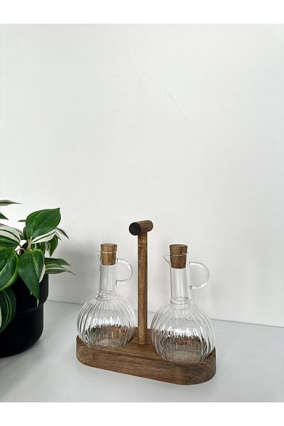 Home مجموعة وعاء الزيت مع حامل أكاسيا