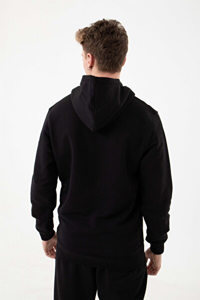 Machinist Обикновена суитшърт с качулка без джобове, черна