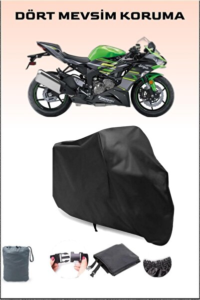 Breen أسود Kawasaki Ninja Zx-6r متوافق مع القماش المشمع للدراجات النارية، غطا...