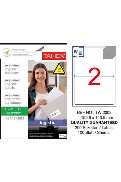 Tanex Tw-2002 Ετικέτα αποστολής και logistics 199,6x143,5 mm