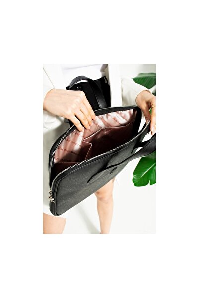 Celonia Impolo Joyce Siyahgofraj  Baskı Unisex Netbok ve Evrak Çantsı 28X37 Ebatında