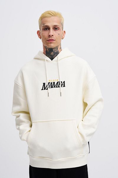Machinist Ανδρικό φούτερ μαύρο Mamba με στάμπα Oversize Ecru